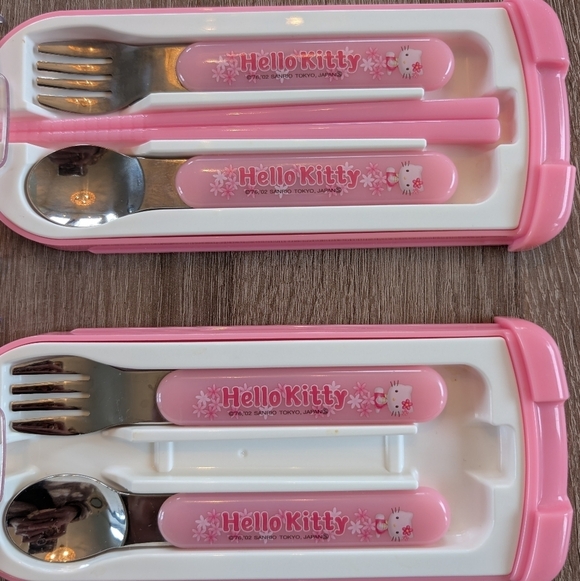 Vintage 2002 Sanrio Japan Hello Kitty Kids Utensils Set - Picture 3 of 5